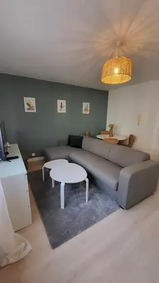 Coin salon dans l'établissement Studio confortable et charmant