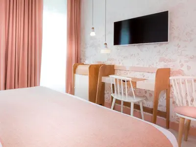 Télévision ou salle de divertissement dans l'établissement Hotel le Lapin Blanc