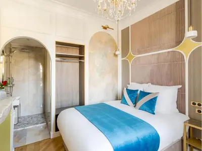Un ou plusieurs lits dans un hébergement de l'établissement Merveil - Luxury Suite - Marais - Republique
