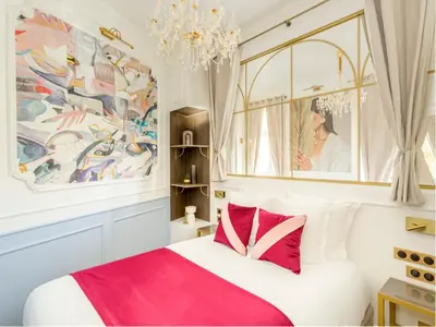Un ou plusieurs lits dans un hébergement de l'établissement Merveil - Luxury Suite - Marais - Republique