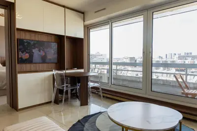 Coin salon dans l'établissement Appartement Vue Tour Eiffel