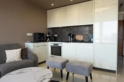 Cuisine ou kitchenette dans l'établissement Appartement Vue Tour Eiffel