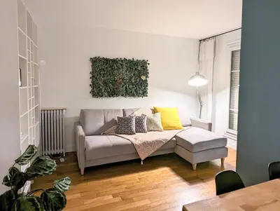 Un ou plusieurs lits dans un hébergement de l'établissement Cosy little nest next to Paris