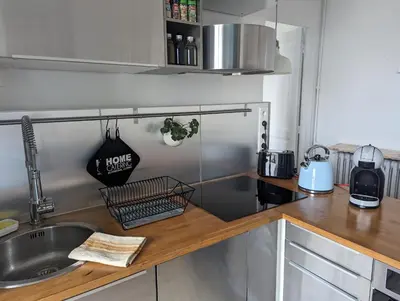 Cuisine ou kitchenette dans l'établissement Cosy little nest next to Paris