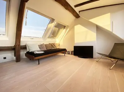 Coin salon dans l'établissement Penthouse with Terrasse and view on Eiffel tower