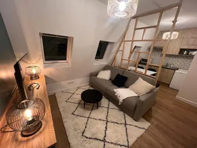 Cuisine ou kitchenette dans l'établissement Rooms with fabulous view on Paris roofs