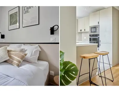 Cuisine ou kitchenette dans l'établissement Residence Trocadero by Studio prestige