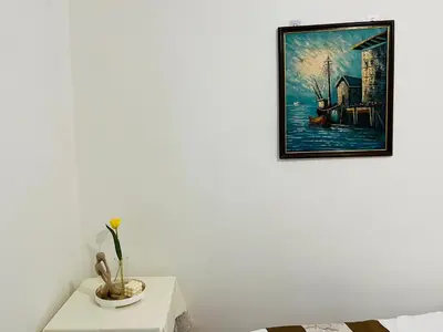 Un ou plusieurs lits dans un hébergement de l'établissement two-bedroom flat near Pompidou Centre