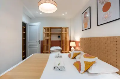 Un ou plusieurs lits dans un hébergement de l'établissement NEW - Designer Flat for 4 pp
