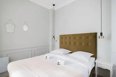 Un ou plusieurs lits dans un hébergement de l'établissement Bright and Gorgeous flat in the heart of Paris
