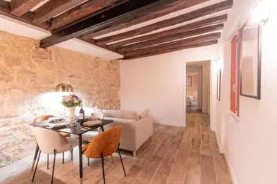 Coin salon dans l'établissement Ideal and cozy 2BD in Saint-Martin