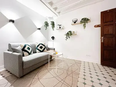 Coin salon dans l'établissement cosy studio#heart of Le Marais.2