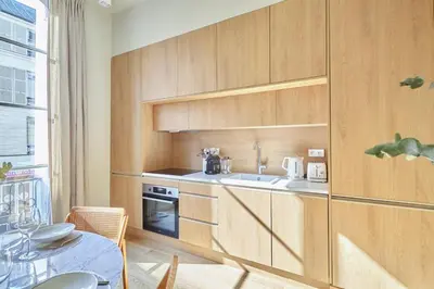 Cuisine ou kitchenette dans l'établissement Apartment Le Marais by Studio prestige