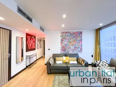 Coin salon dans l'établissement Urban Flat 129 - Art Love Champs-Elysees