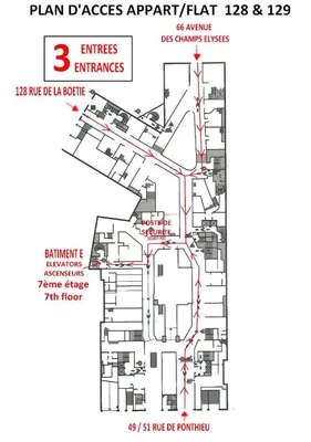 Plan de l'établissement Urban Flat 129 - Art Love Champs-Elysees