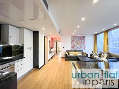 Coin salon dans l'établissement Urban Flat 129 - Art Love Champs-Elysees