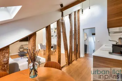 Coin salon dans l'établissement Urban Flat 117 - Charming 3BDR Apartment in Paris