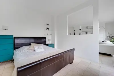 Un ou plusieurs lits dans un hébergement de l'établissement Bel appartement 3 pièces 2 chambres 76M2 + balcon + Parking