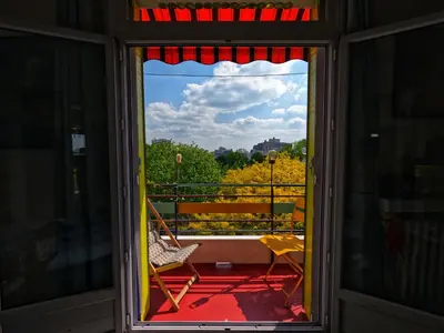Balcon ou terrasse dans l'établissement Canopée, paisible, chaleureux, lumineux, balcon