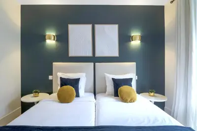 Un ou plusieurs lits dans un hébergement de l'établissement AmazingApartment #GalleriesLafayette #Madeleine#AC