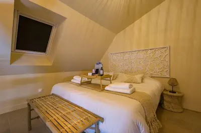 Un ou plusieurs lits dans un hébergement de l'établissement Welcome to Coachella / Jacuzzi