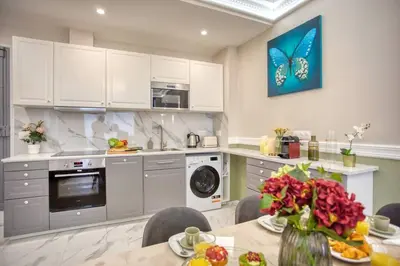 Cuisine ou kitchenette dans l'établissement Charming Apart NEW 2 Bedrooms with Aircon