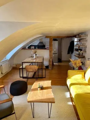 Coin salon dans l'établissement Magnifique appartement Paris 10ème