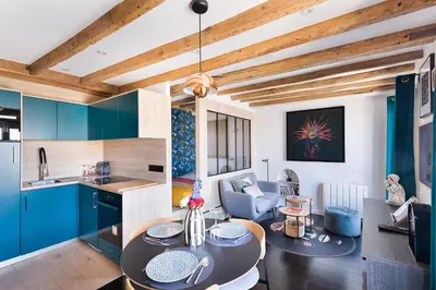 Cuisine ou kitchenette dans l'établissement Appartement avec vue panoramique