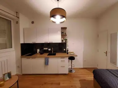 Cuisine ou kitchenette dans l'établissement Studio du Théâtre Rez de chaussée