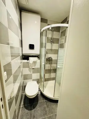 Salle de bains dans l'établissement Prelep stan u srcu Pariza kod trga Republike!