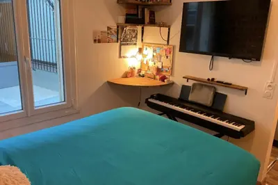 Un ou plusieurs lits dans un hébergement de l'établissement Cozy cocoon near Parc Montsouris