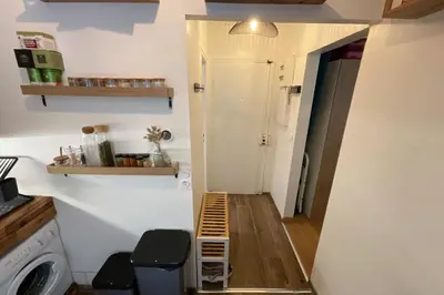 Cuisine ou kitchenette dans l'établissement Cozy cocoon near Parc Montsouris