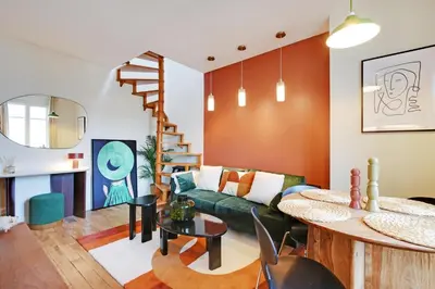 Coin salon dans l'établissement Luxury Duplex