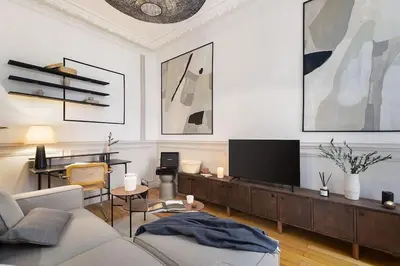 Coin salon dans l'établissement Nocelle - 2 chambres à Batignolles