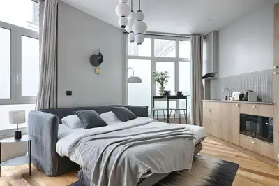 Un ou plusieurs lits dans un hébergement de l'établissement Luxury Studio 2P - Marais - Bastille