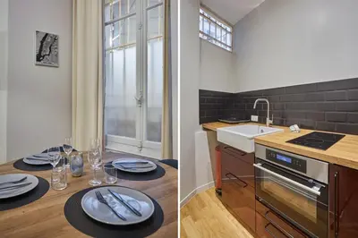 Cuisine ou kitchenette dans l'établissement Apartment Center of Paris by Studio prestige