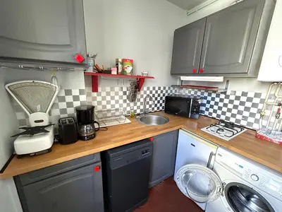 Cuisine ou kitchenette dans l'établissement L'appartement Jean Moulin
