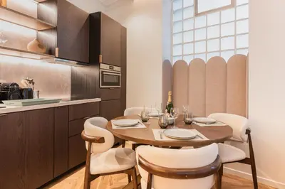 Cuisine ou kitchenette dans l'établissement Charming and Cosy apartment for 4 guests- Fecamp