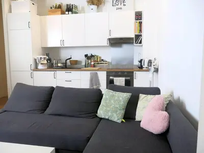 Cuisine ou kitchenette dans l'établissement Petit Vinaigriers République CityCosy