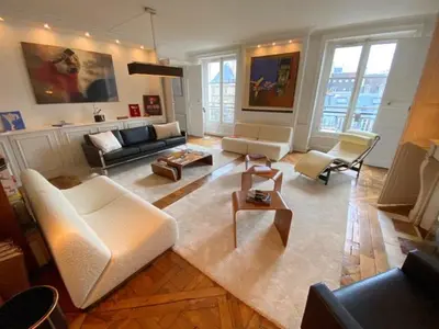 Coin salon dans l'établissement Amazing Flat Sénat