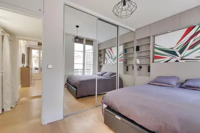 Un ou plusieurs lits dans un hébergement de l'établissement Marais - Appartement Parisien pour 5 personnes