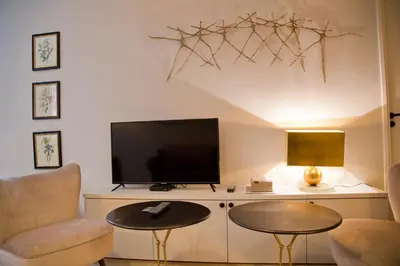 Télévision ou salle de divertissement dans l'établissement Célestine - Luxury Duplex Saint-Michel Luxembourg Gardens
