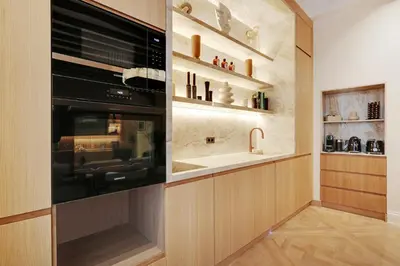 Cuisine ou kitchenette dans l'établissement TheLander - Serviced Apartment in Saint-Germain-des-Prés