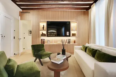Coin salon dans l'établissement TheLander - Serviced Apartment in Saint-Germain-des-Prés