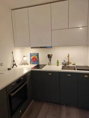 Cuisine ou kitchenette dans l'établissement Appart calme Montmartre