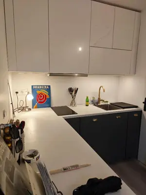 Cuisine ou kitchenette dans l'établissement Appart calme Montmartre