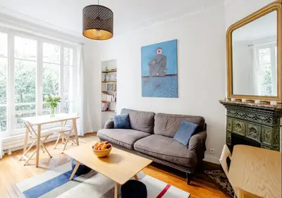 Coin salon dans l'établissement Charmant appartement près du Père Lachaise