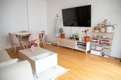 Télévision ou salle de divertissement dans l'établissement Appartement entier avec balcon sur cour à Paris