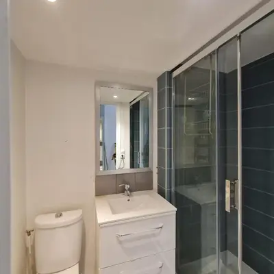 Salle de bains dans l'établissement Appart cosy et fonctionnel, quartier très sympa