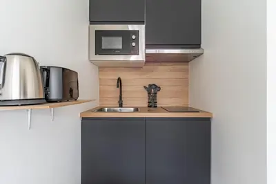 Cuisine ou kitchenette dans l'établissement Magnifique Studio neuf